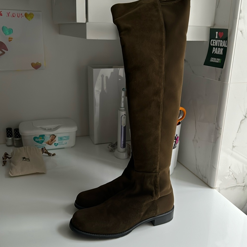 Stuart weitzman over the new boots - brand new- olive green suede boots